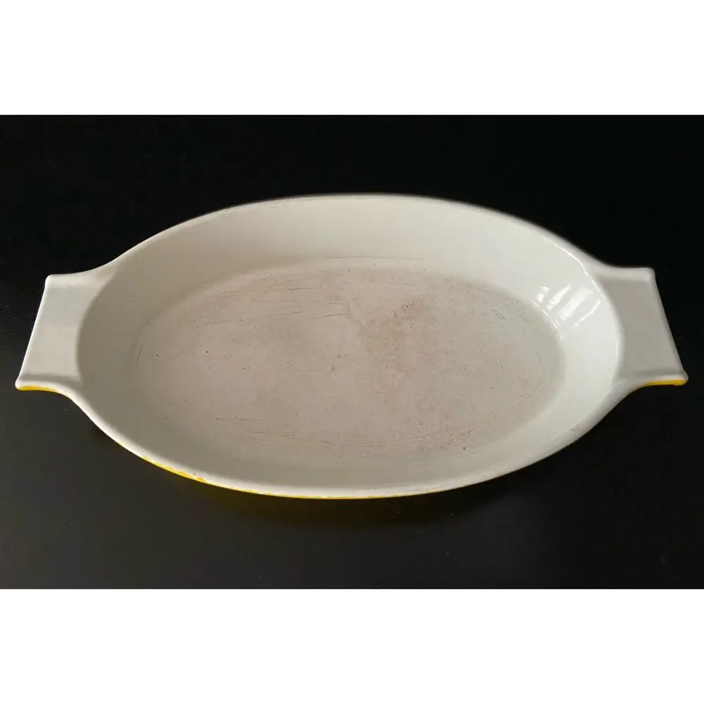 COPCO #7409 Michael Lax Design Yellow Enameled Cast Iron Dish